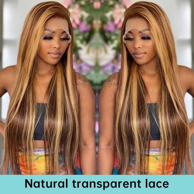 Honey Blonde Highlight Wig Stralght Lace Front Wig Human Hair 13x4 Colored Human Hair Wigs 13x6 Hd Lace Frontal Wig - Image 22