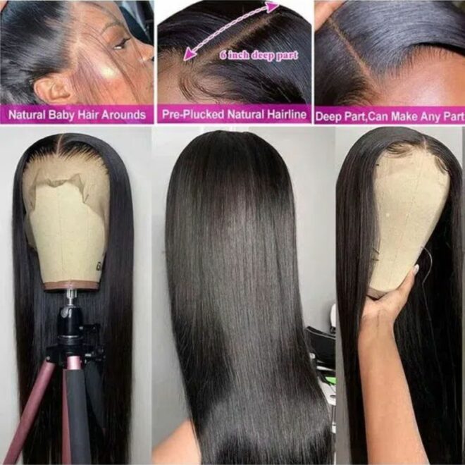 Vietnamese Raw Hair 250% Density Straight Lace Frontal Wigs Human Hair Lace Front Transparent Hd Lace Wig For Black Women - Image 4