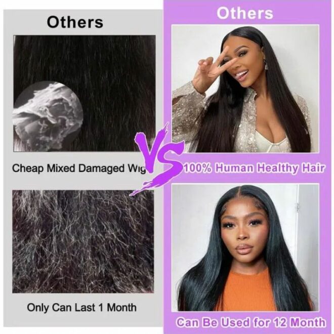 Vietnamese Raw Hair 250% Density Straight Lace Frontal Wigs Human Hair Lace Front Transparent Hd Lace Wig For Black Women - Image 6