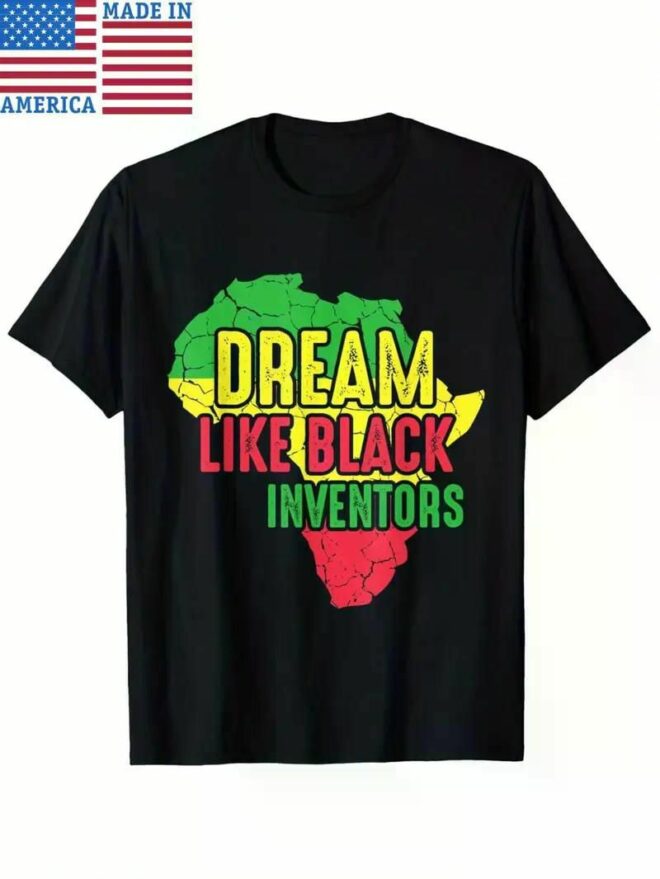 Men's Vintage-Style Cotton T-Shirt - "Dream Like Black Inventors" African American History Graphic, - Image 31