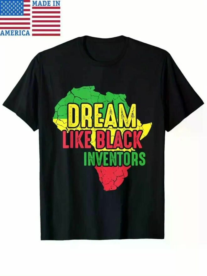 Men's Vintage-Style Cotton T-Shirt - "Dream Like Black Inventors" African American History Graphic,