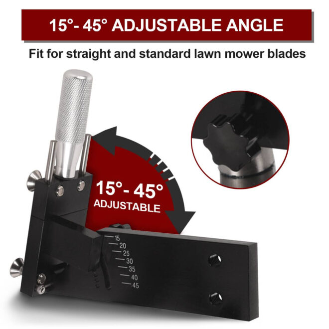 Lawn Mower Blade Sharpener 15°-45° Adjustable Sharpener for Straight and Standard Lawn Mower Blades - Image 2