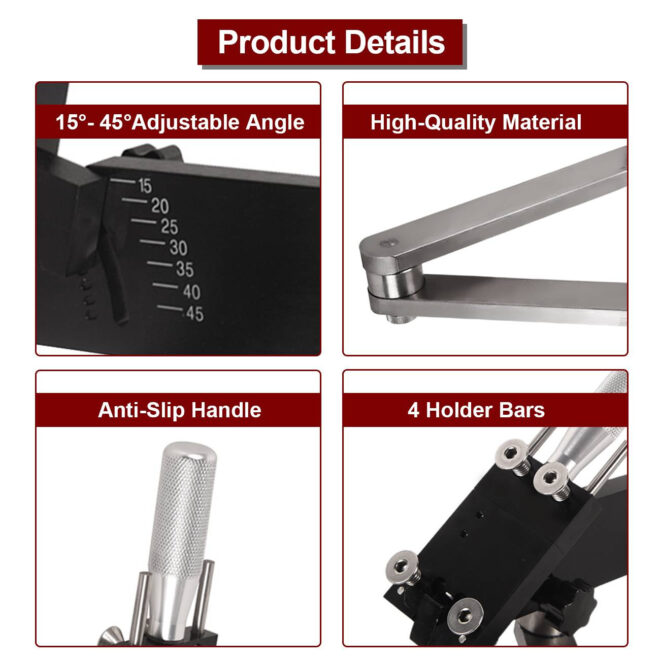 Lawn Mower Blade Sharpener 15°-45° Adjustable Sharpener for Straight and Standard Lawn Mower Blades - Image 5