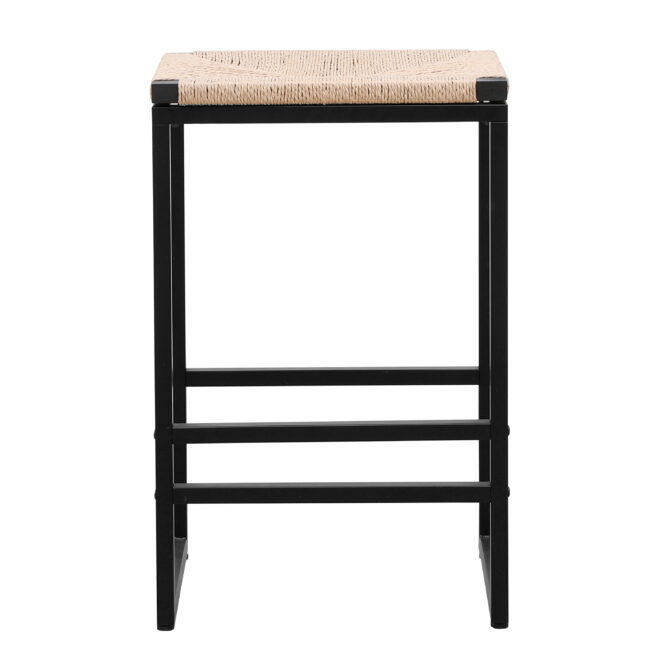 Set of 2 Backless Bar Stools for Kitchen Counter Paper Rope Woven Dining Chairs for Home & Kitchen (Paper Rope Backless) - Image 8
