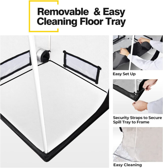 iPower GLTENTXS3 Grow Tent with Reflective Mylar 32" x 32" x 63" Indoor Hydroponic Water-Resistant Complete System, Black - Image 2