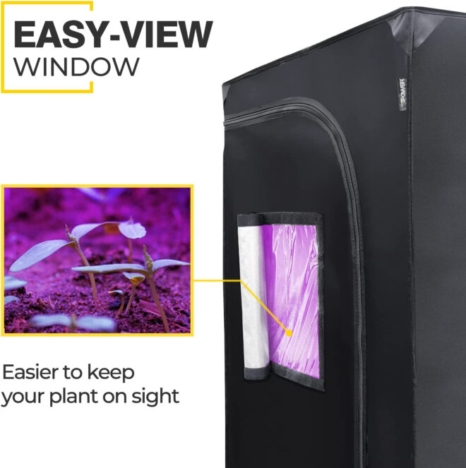 iPower GLTENTXS3 Grow Tent with Reflective Mylar 32" x 32" x 63" Indoor Hydroponic Water-Resistant Complete System, Black - Image 7