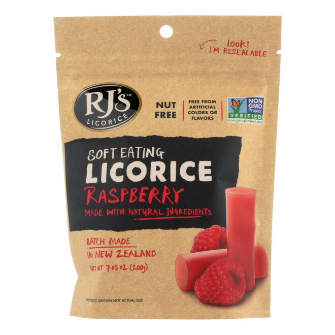 Rj's Licorice Soft Eating Licorice - Raspberry - Case Of 8 - 7.05 Oz - Image 2