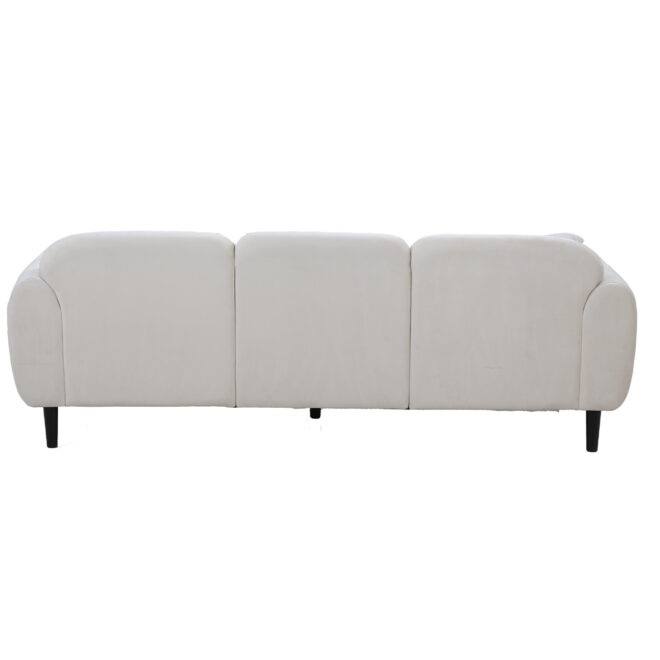 Mid Century Modern 3 seater Couch Velveteen sofa with solid wood leg for Living Room, bedroom, livingroom Beige - Image 7