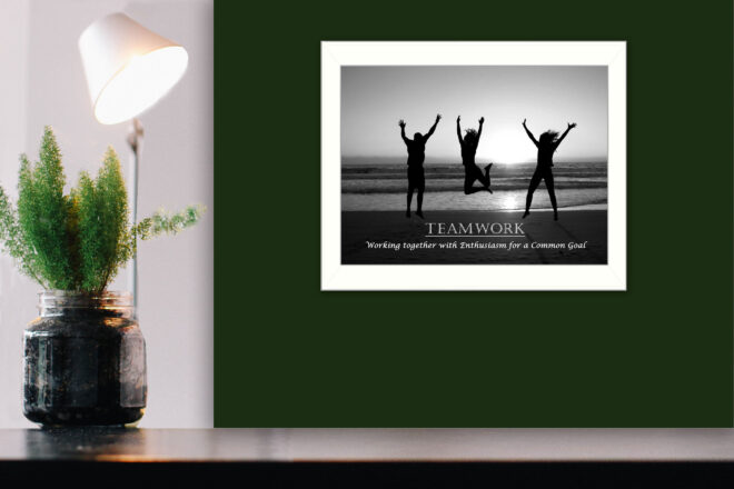 "Teamwork" By Trendy Decor4U, Printed Wall Art, Ready To Hang Framed Poster, White Frame - Image 2