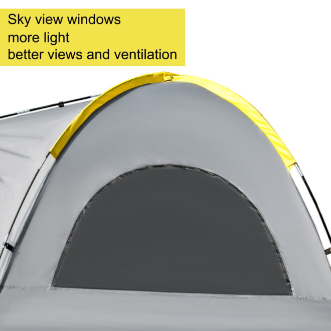 VEVOR Truck Tent 5-5.2' Truck Bed Tent, Full-Size Pickup Tent, Waterproof Truck Camper, 2 Mesh Windows, Easy To Setup Truck Tents For Camping, Hiking, Fishing, Grey Color - Image 5