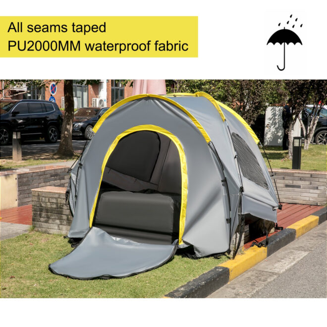 VEVOR Truck Tent 5-5.2' Truck Bed Tent, Full-Size Pickup Tent, Waterproof Truck Camper, 2 Mesh Windows, Easy To Setup Truck Tents For Camping, Hiking, Fishing, Grey Color - Image 6