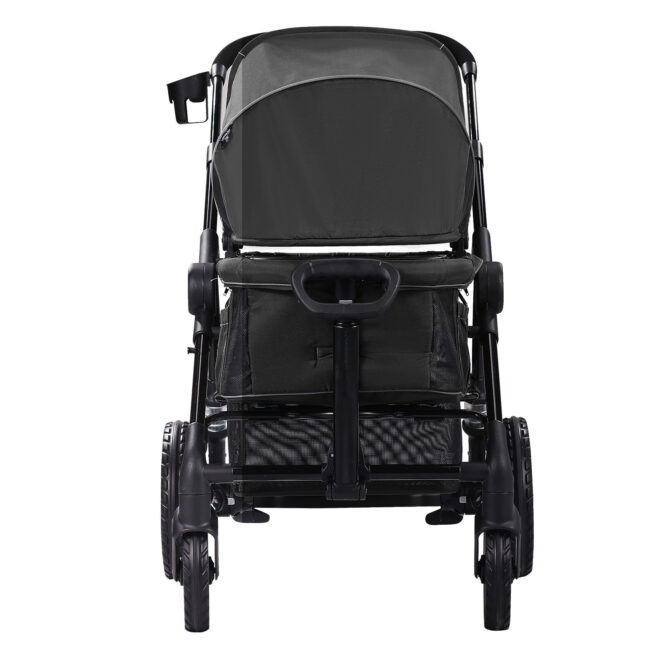 VEVOR All-Terrain Stroller Wagon, 2 Seats Foldable Expedition 2-in-1 Collapsible Wagon Stroller, Includes Canopy, Parent Organizer, Snack Tray & Cup Holders, 55lbs for Single Seat, Black - Image 11