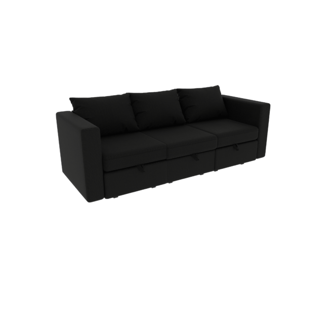 Livelylodge Modular 3-Seat Sofa with Wooden Frame and Pull-Out Bed,  Convertible Sectional Sofa for Living Room, Available in Black, White, and Gray 85" L x 30.5" W x 34" H. - Image 9