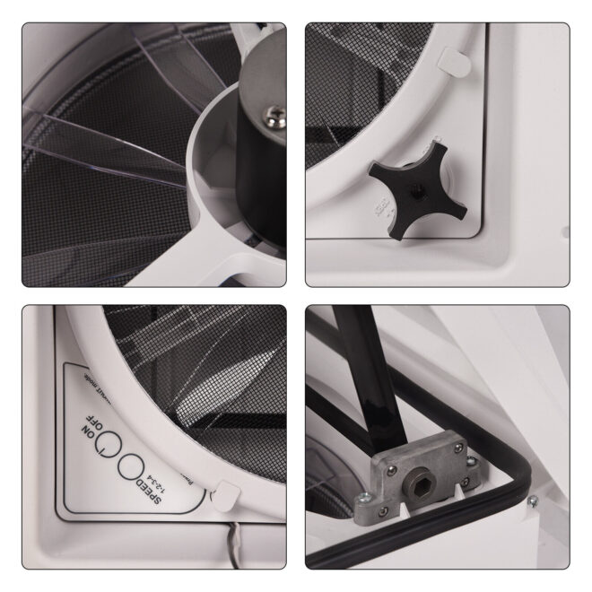 RV Roof Vent Fan 14" with LED Light,4 Speed Reversible 12V RV Exhaust Fan Low Noise,UV Protection,Manual Open for Camper,Travel,Cargo Trailer - Image 5