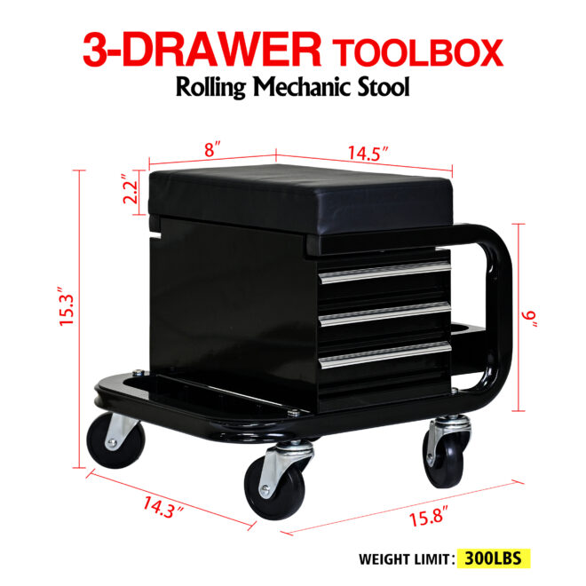 Heavy Duty Workshop Bench - Rolling Bench For Garages And Workshops With 360 Degree Swivel Wheels - Ideal Mechanical Bench or Workshop Bench - Image 4