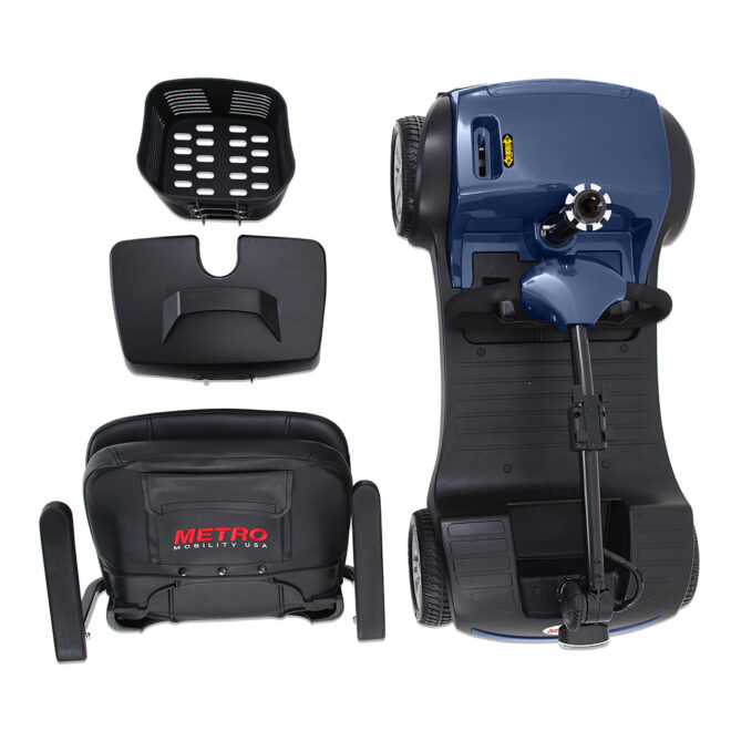 Four wheels Compact Travel Mobility Scooter with 300W Motor for Adult-300lbs, BLUE - Image 16