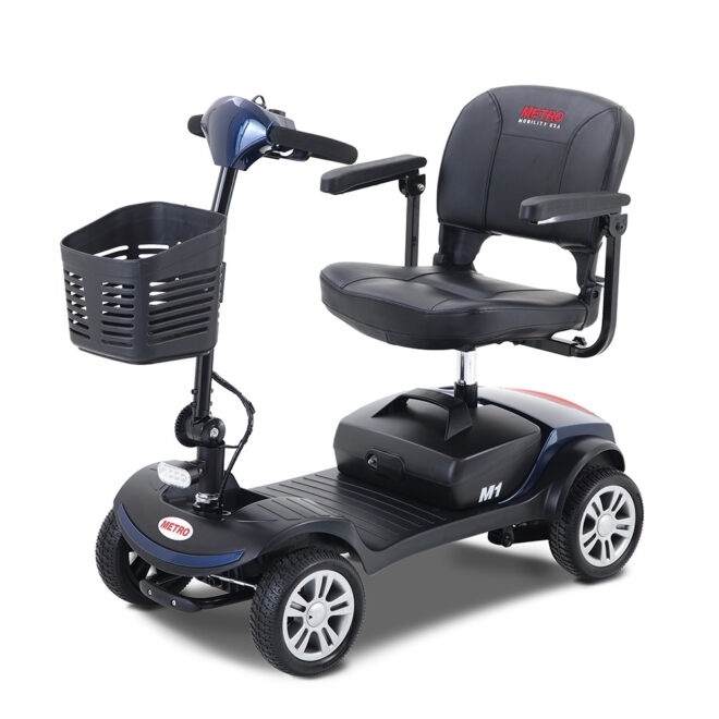 Four wheels Compact Travel Mobility Scooter with 300W Motor for Adult-300lbs, BLUE - Image 18