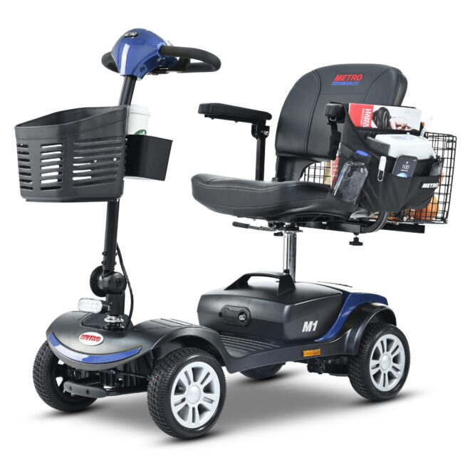 Four wheels Compact Travel Mobility Scooter with 300W Motor for Adult-300lbs, BLUE - Image 19