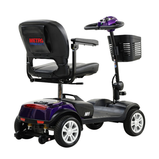 Four wheels Compact Travel Mobility Scooter with 300W Motor for Adult-300lbs, Dark Purple - Image 6