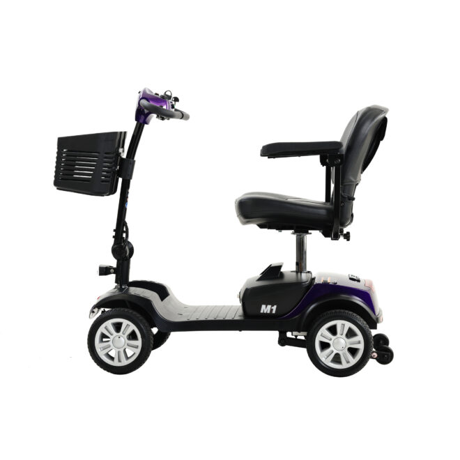 Four wheels Compact Travel Mobility Scooter with 300W Motor for Adult-300lbs, Dark Purple - Image 8