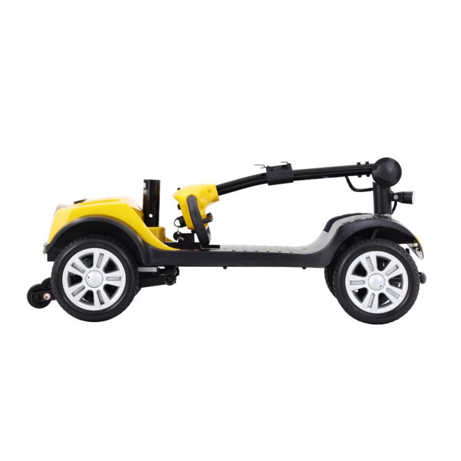 Four wheels Compact Travel Mobility Scooter with 300W Motor for Adult-300lbs, YELLOW - Image 3
