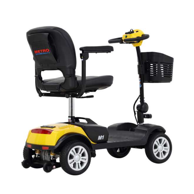 Four wheels Compact Travel Mobility Scooter with 300W Motor for Adult-300lbs, YELLOW - Image 7