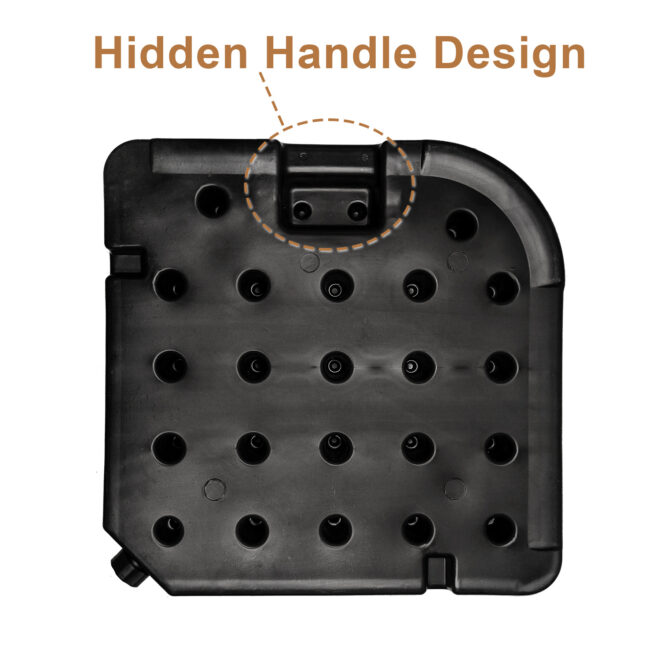 Square Offset Umbrella Base Plastic Cantilever Patio Umbrella Base Stand, Water/Sand Filled in Black (4-Piece) - Image 8
