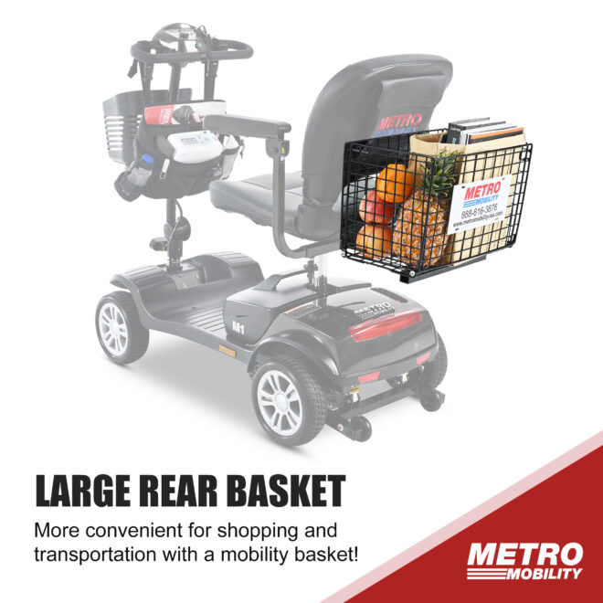 Four wheels Compact Travel Mobility Scooter with 300W Motor for Adult-300lbs, Gloss Black - Image 11