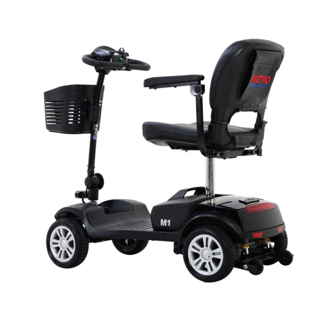Four wheels Compact Travel Mobility Scooter with 300W Motor for Adult-300lbs, Gloss Black - Image 12