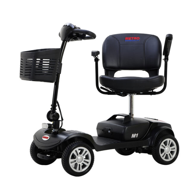 Four wheels Compact Travel Mobility Scooter with 300W Motor for Adult-300lbs, Gloss Black - Image 15