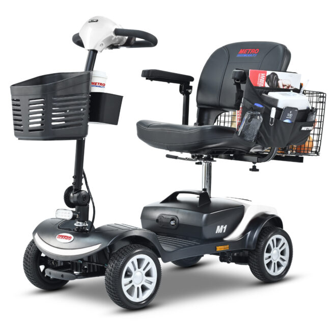 Four wheels Compact Travel Mobility Scooter with 300W Motor for Adult-300lbs, WHITE - Image 6