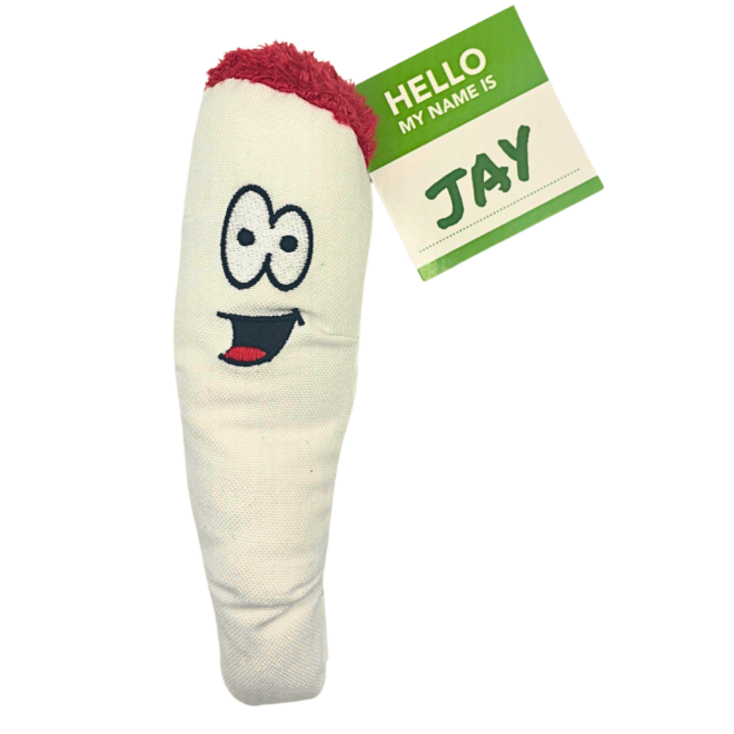 My Name is Jay, Cute Stuffed Parody Joint Dog Toy, Funny Squeaky Weed Toy, Cool Plush Novelty 420 Gift for Pets & Their Owners, Sized for Puppies & Small, Medium & Large Breeds, Fetch & a Photo Prop - Image 2