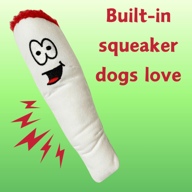 My Name is Jay, Cute Stuffed Parody Joint Dog Toy, Funny Squeaky Weed Toy, Cool Plush Novelty 420 Gift for Pets & Their Owners, Sized for Puppies & Small, Medium & Large Breeds, Fetch & a Photo Prop - Image 4