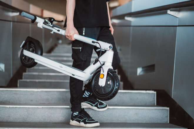 Foldable Electric Scooter w/18.6 Miles Max Operating Range & 15.5 mph Max Speed - White - Image 2