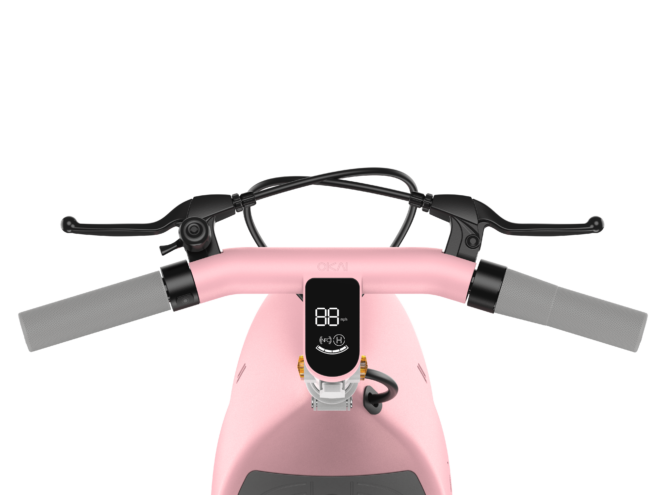 Electric Scooter with Foldable Seat w/35 Miles Operating Range & 15.5mph Max Speed - Pink - Image 7