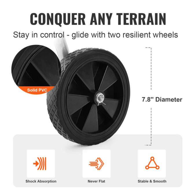 VEVOR Hose Reel Cart, Hold Up to 175 ft of 5/8'' Hose (Hose Not Included), Garden Water Hose Carts Mobile Tools with Wheels, Heavy Duty Powder-coated Steel Outdoor Planting for Garden, Yard, Lawn - Image 5