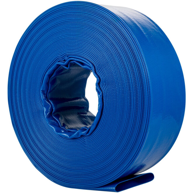 VEVOR Discharge Hose, 3" x 105', PVC Lay Flat Hose, Heavy Duty Backwash Drain Hose with Clamps, Weather-proof & Burst-proof, Ideal for Swimming Pool & Water Transfer, Blue - Image 11