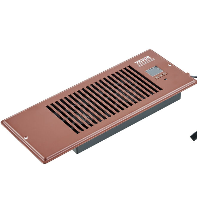 VEVOR Register Booster Fan, Quiet Vent Booster Fan Fits 4' x 12' Register Holes, with Remote Control and Thermostat Control, Adjustable Speed for Heating Cooling Smart Vent, Brown