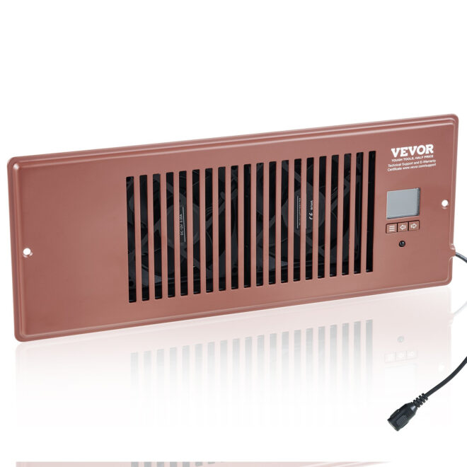 VEVOR Register Booster Fan, Quiet Vent Booster Fan Fits 4' x 12' Register Holes, with Remote Control and Thermostat Control, Adjustable Speed for Heating Cooling Smart Vent, Brown - Image 10