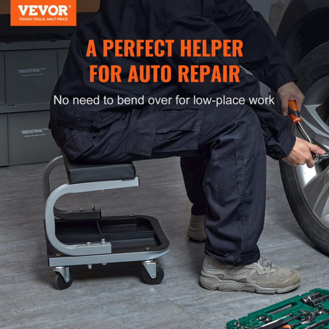 VEVOR Mechanics Garage Stool 250 LBS Mechanic Creeper Seat Under Car Tool Tray - Image 2