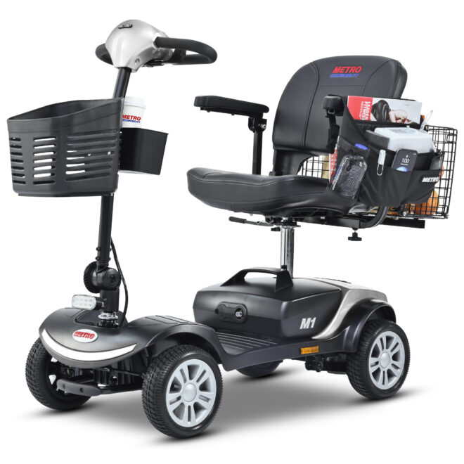 Four wheels Compact Travel Mobility Scooter with 300W Motor for Adult-300lbs, SILVER - Image 14