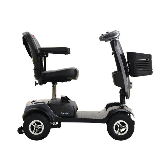 Outdoor compact mobility scooter with windshield ,300W Motor, Travel - Long Range Power Extended Battery with Cup holders & USB charger port,METALLIC GREY - Image 3