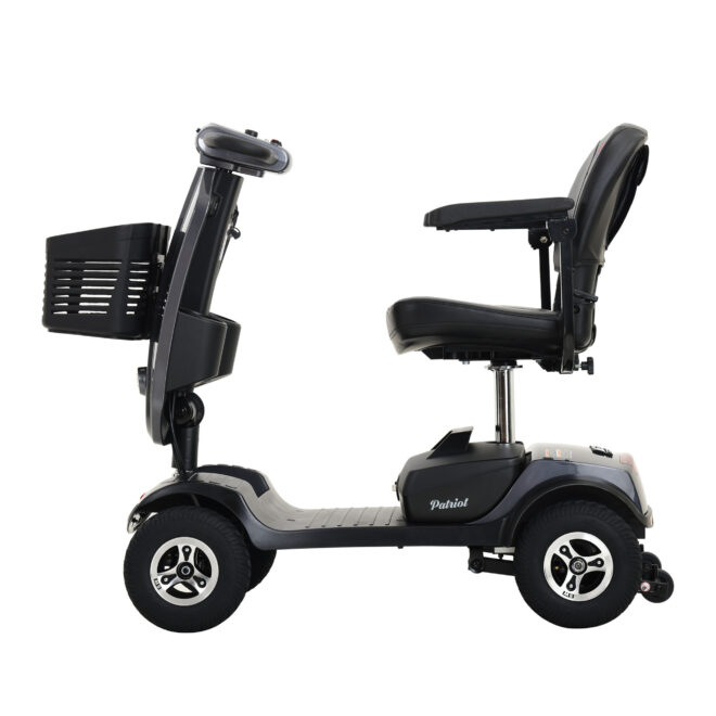 Outdoor compact mobility scooter with windshield ,300W Motor, Travel - Long Range Power Extended Battery with Cup holders & USB charger port,METALLIC GREY - Image 5