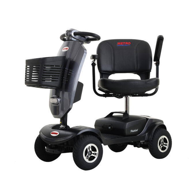 Outdoor compact mobility scooter with windshield ,300W Motor, Travel - Long Range Power Extended Battery with Cup holders & USB charger port,METALLIC GREY - Image 6