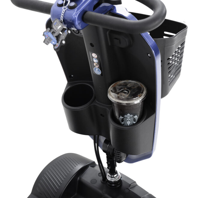 MAX PLUS BLUE 4 Wheels Outdoor Compact Mobility Scooter with 2pcs*20AH Lead acid Battery,Max Driving Range 16 Miles with Cup holders & USB charger port - Image 12