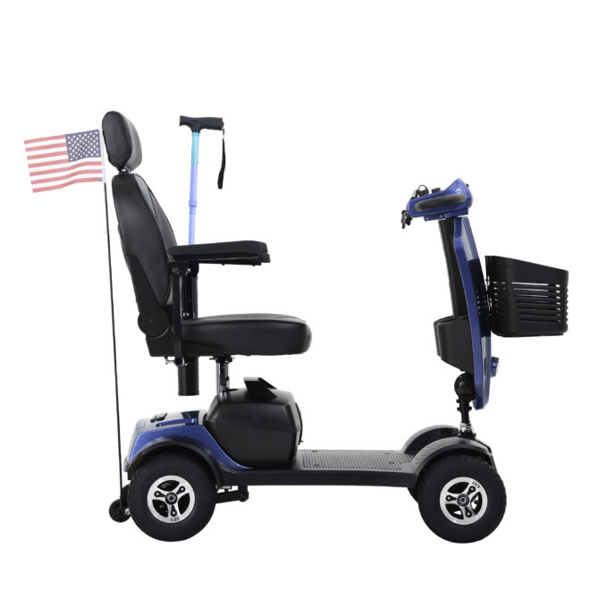 MAX PLUS BLUE 4 Wheels Outdoor Compact Mobility Scooter with 2pcs*20AH Lead acid Battery,Max Driving Range 16 Miles with Cup holders & USB charger port - Image 8