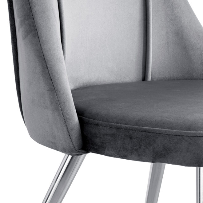 Modern Grey Velvet Dining Chairs , Fabric Accent Upholstered Chairs Side Chair with chrome Legs for Home Furniture Living Room Bedroom Kitchen Dinning room(set of 4) - Image 18