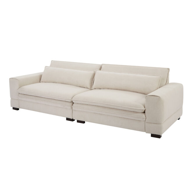 Mid-Century Sofa Couch Modern Upholstered Couch for Livingroom,Bedroom, Apartment, Home Office Beige - Image 4