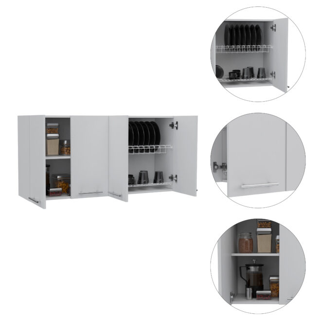 Sitka Wall Cabinet, Two Spacious Divisions, Four Doors - Image 3