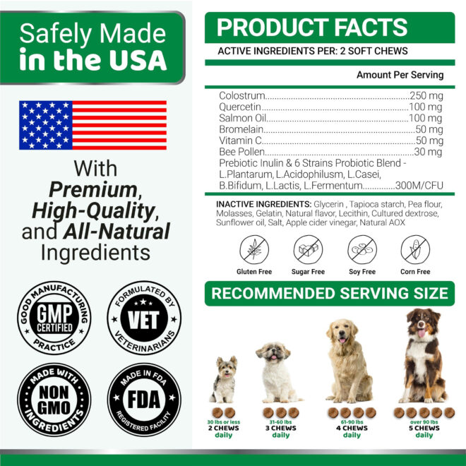 Dog Allergy Relief Chews Dog Itching Skin Relief Treatment Pills 170 Treats Anti Itch for Dogs - Image 6
